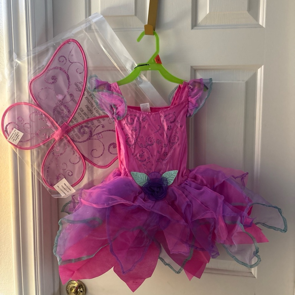 Girl's Fairy Pixie Dress w Wings Sz 2T New - Picture 12 of 13